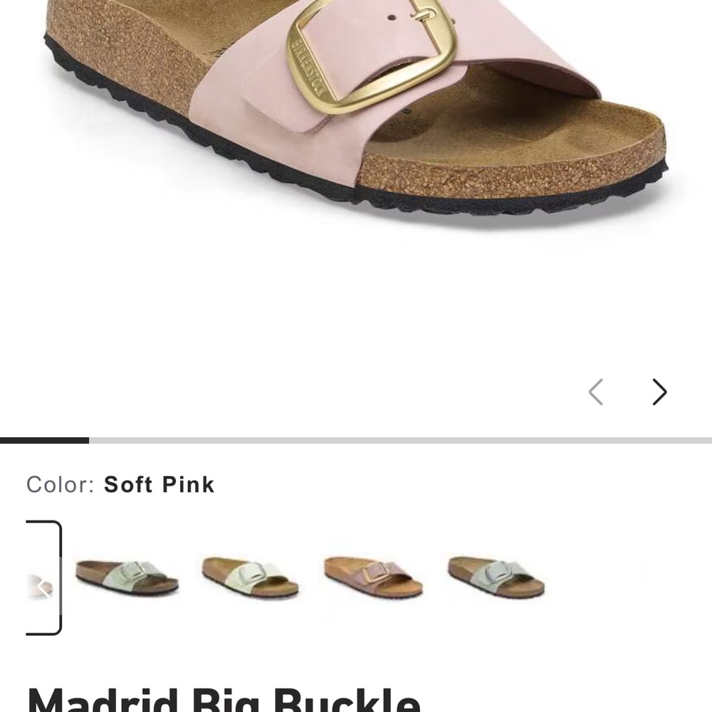 Birkenstock Blush Sandals with Gold Buckle - Picture 7 of 7